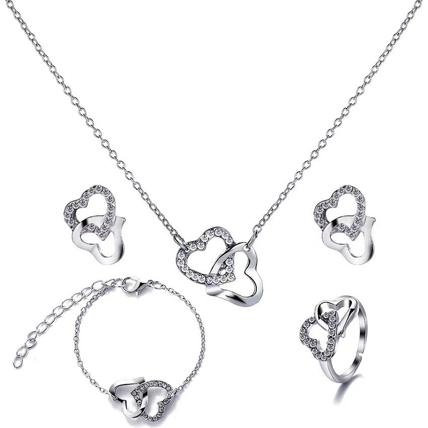 5 pezzi moda farfalla pendenti collana orecchini anello bracciale set per le donne set di gioielli da sposa matrimonio gioielli regalo