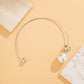 Asymmetric Geometry Pearl Round Beads Collar Niche