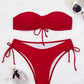 Kordelzug Design Tube Bikini Sommer Einfarbig Sexy Badeanzug Für Strand Party Damenbekleidung