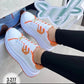 Scarpe con plateau da donna Scarpe bianche con lacci