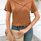 Solid Color Casual Short Sleeve T-shirt Top