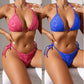 Costume da bagno bikini europeo e americano con allacciatura a tre punti in tessuto speciale a fiori