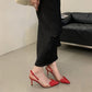 Damen Spitzschuh Transparent High Heels Schnalle