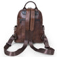 Zaino da viaggio casual con rivetti in pelle di grande capacità fatto a mano Tide