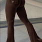 Pantaloni svasati da yoga e fitness con tasche, pantaloni sportivi alla moda a vita alta