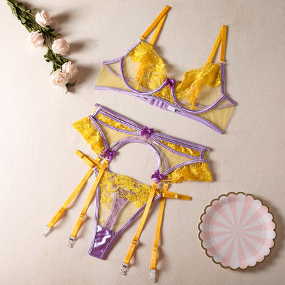 Reggiseno intimo con ricamo floreale alla moda femminile