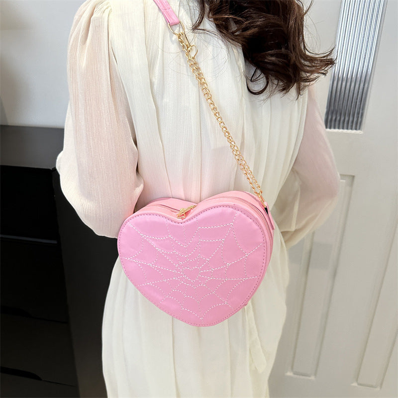 Borsa a tracolla con catena Hearts