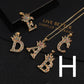 Micro-inlaid Colorful Zircon Hip-hop Personality 26 Letters Pendant Necklace