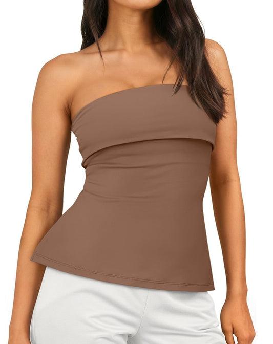 Top a tubino da donna con spalle scoperte e schiena scoperta, carino
