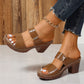 Plus Size Keilabsatz-Peep-Toe-Slipper Steinmuster
