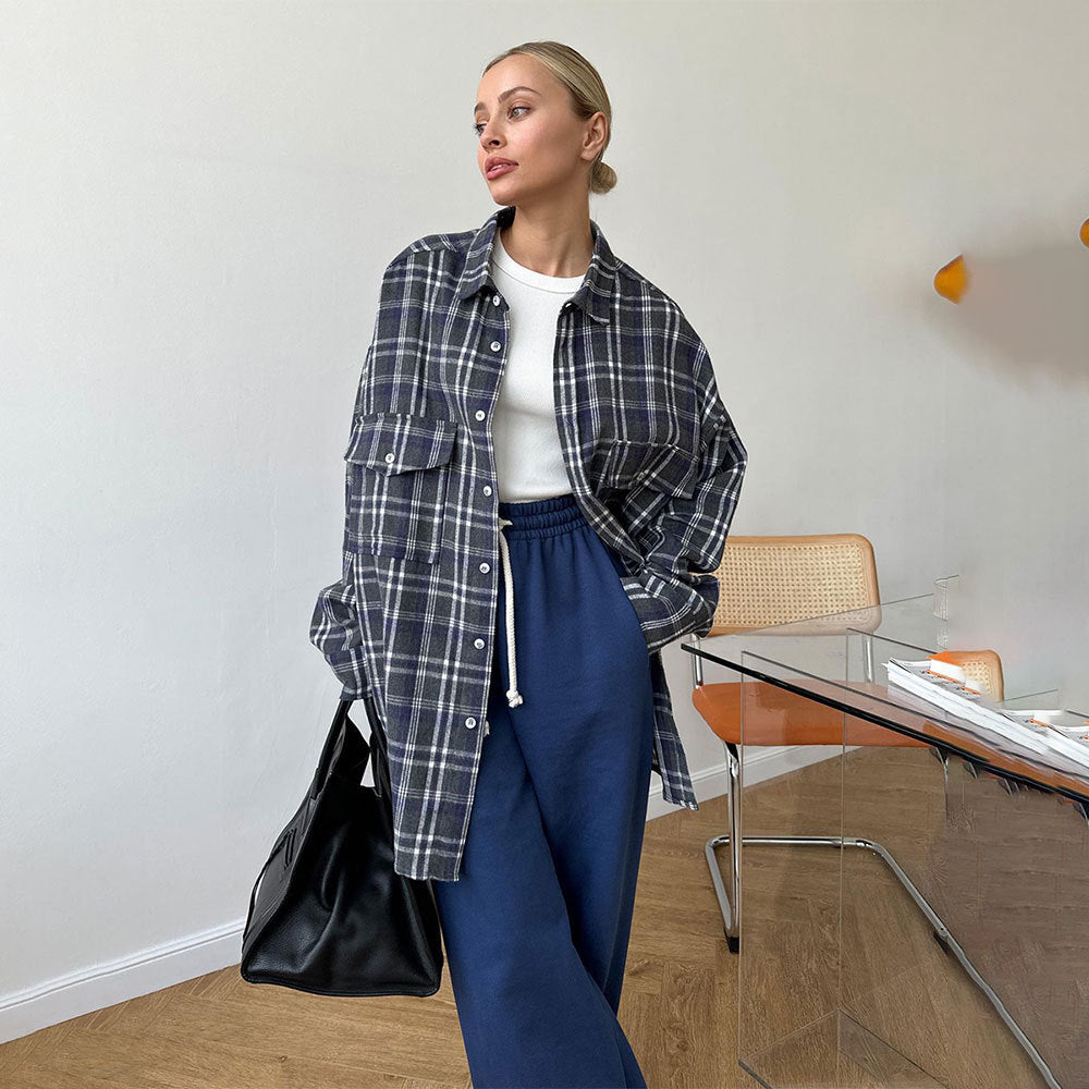 Fashion Personality Plaid Shirt For Women