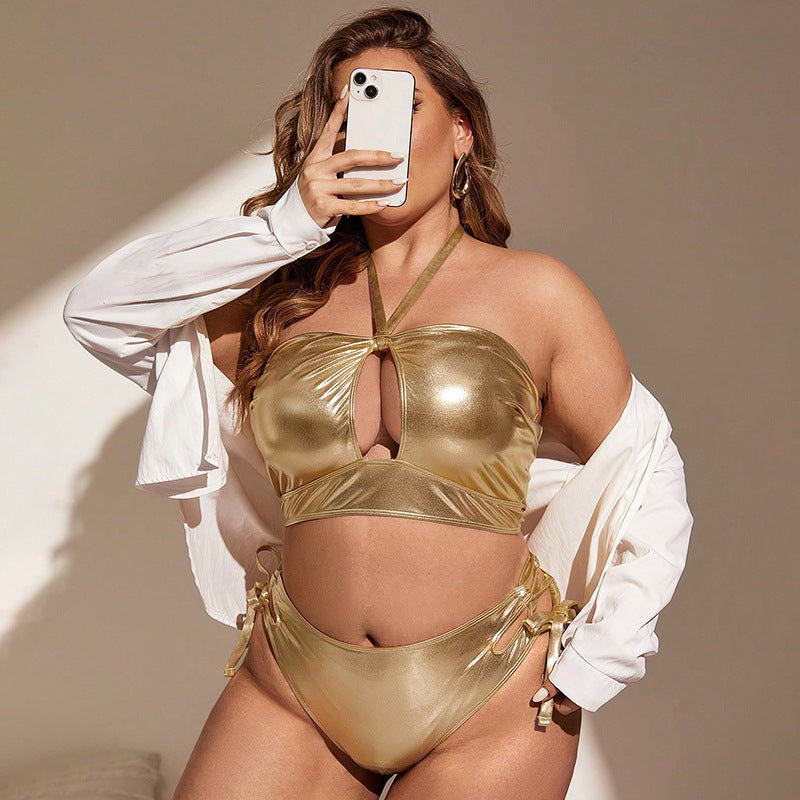 Costume da bagno con spacco sul retro per donna taglie forti