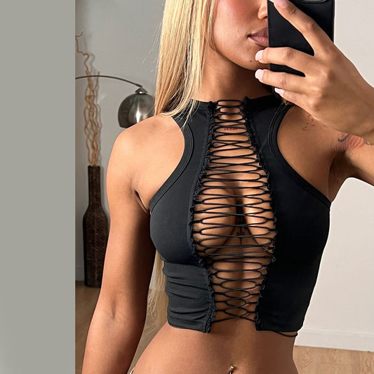 Sexy Cropped Sleeveless Top