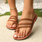Pantofole piatte da donna, pantofole casual in tessuto taglie forti
