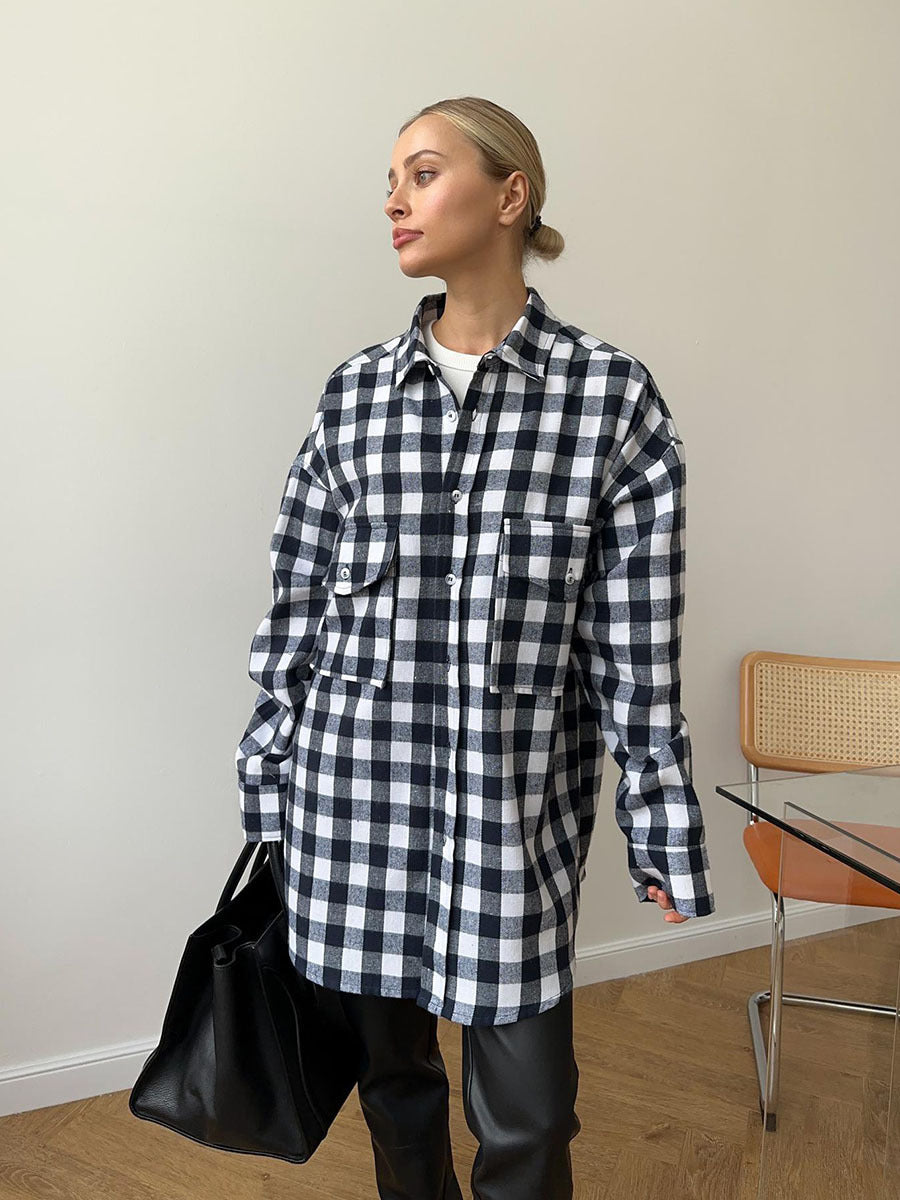 Fashion Personality Plaid Shirt For Women