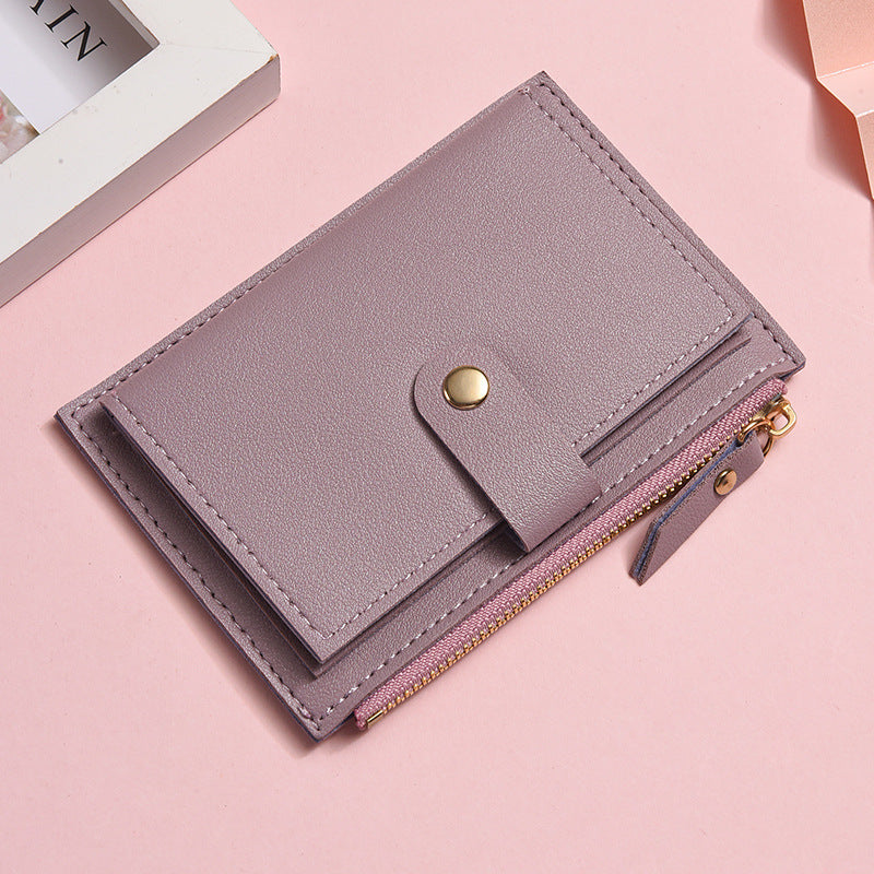 Portamonete corto con cerniera multi-slot per studenti