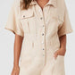 Flip Pocket Tencel Leinen Jumpsuit für Damen