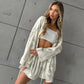 Set pigiama a due pezzi con pantaloncini a maniche lunghe e stampati alla moda