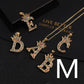 Micro-inlaid Colorful Zircon Hip-hop Personality 26 Letters Pendant Necklace