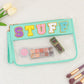 Snack Storage Bag Transparent Pvc Zipper Embroidery Lettered Make-up Bag