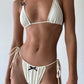 Pure Color Bikini Swimsuit Bow Tie Women