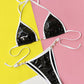 Bikini Solid Color Women's Split Swimsuit Triangle Bag Swimwear