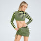 Completo con top a pois e gonna arricciata