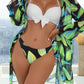 Women's Three-piece Bikini Mesh Split Swimsuit
