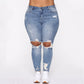 Women Clothes Ripped Plus Size Ladies Denim Pants Jeans