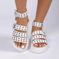 Damen-Sandalen mit offener Spitze und dicker Sohle, Outdoor-Nietenknopf