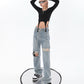Women's Summer American Style Retro Ripped Jeans