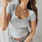 Women's Slim-fit Street Thread Short-sleeved Top