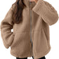 Fashion Solid Fleece Jacket Fall Spring Long Sleeve Women's Clothing