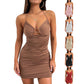 Sexy Straps-Kurzkleid mit hohlem Kragen-Design und hüftbetontem Kleid, Sommer-Damenbekleidung