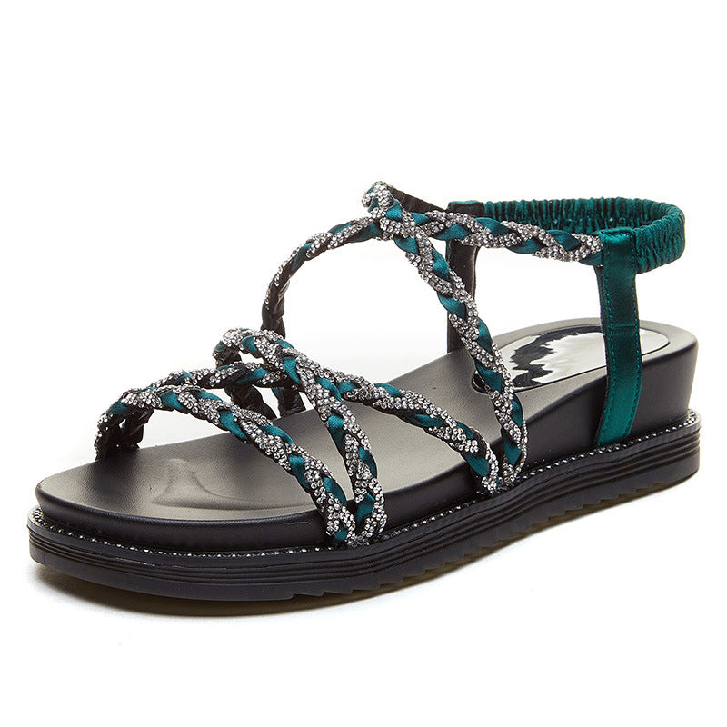 Strass Strap Toe Sandalen Frauen Sommer Neue Stil Koreanische Version