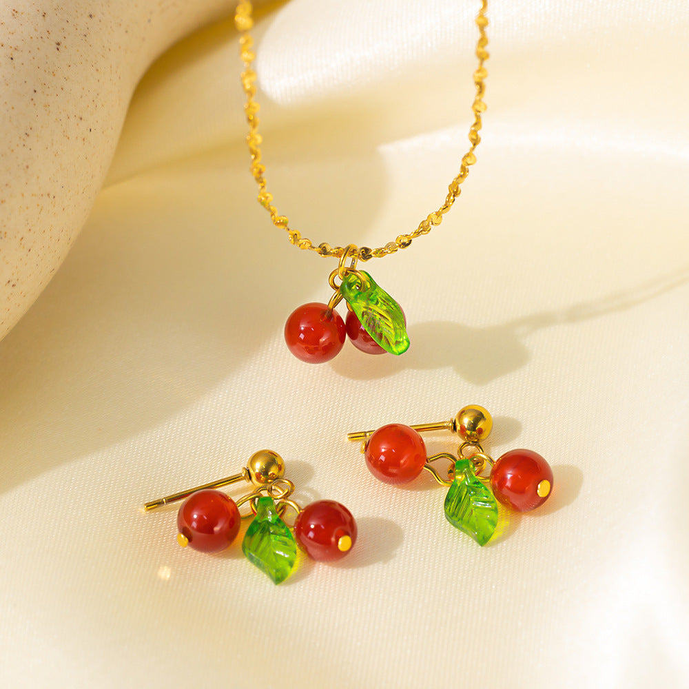 Collana in acciaio inossidabile Orecchini Gioielli da donna Completo