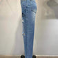 Explosion Style Jeans Women's Straight High Waist Wide Leg Pants