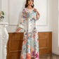 Elegantes langes Kaftankleid mit Blumendruck