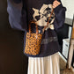 Leopard Print Shoulder Bag Anime New Versatile Suede Phone Bag