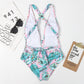 Fashion Sexy Gradient Deep V One-piece Swimsuit