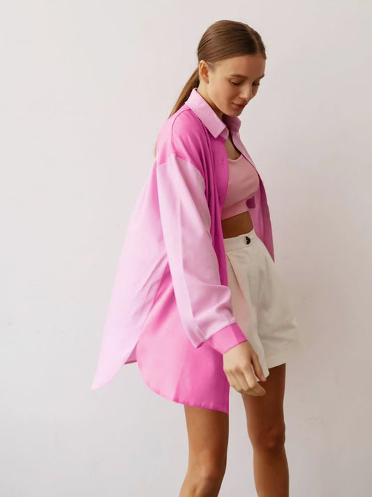 Camicia da donna in cotone e lino a maniche lunghe per il tempo libero e il temperamento