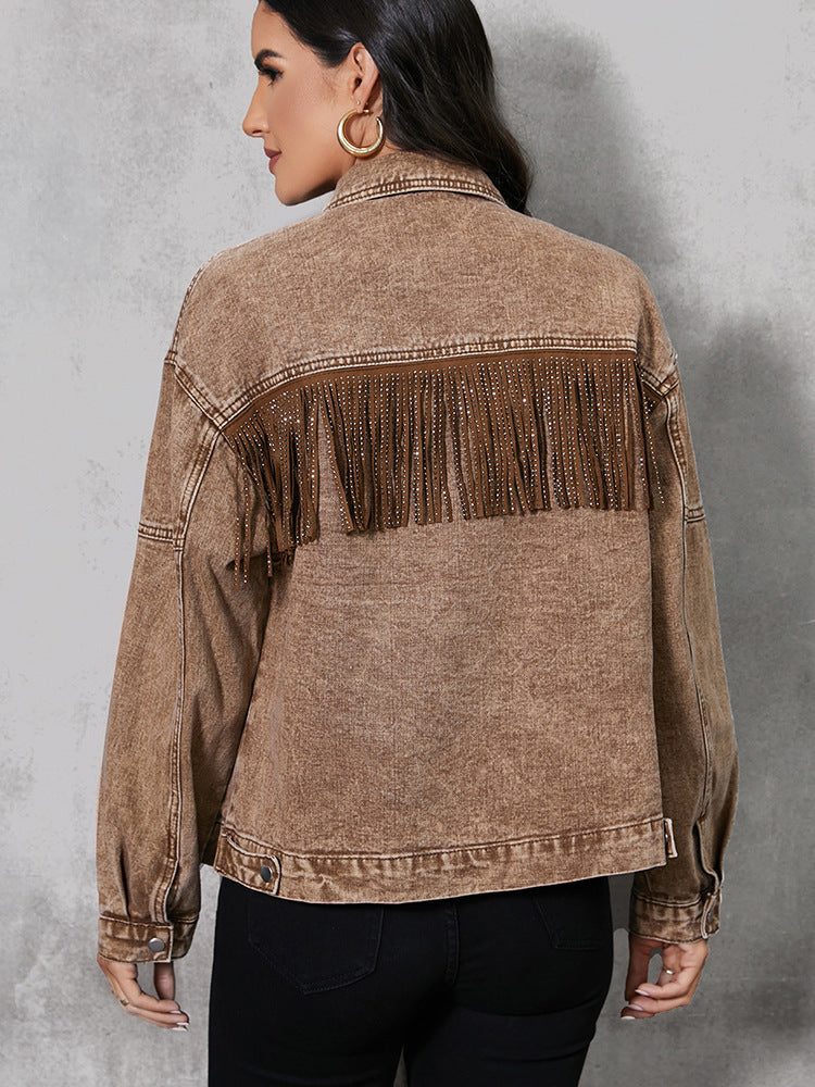 Giacca con revers a nappa per donna