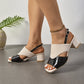 Damen-Sandalen mit mittelhohem Absatz und klobigem Absatz