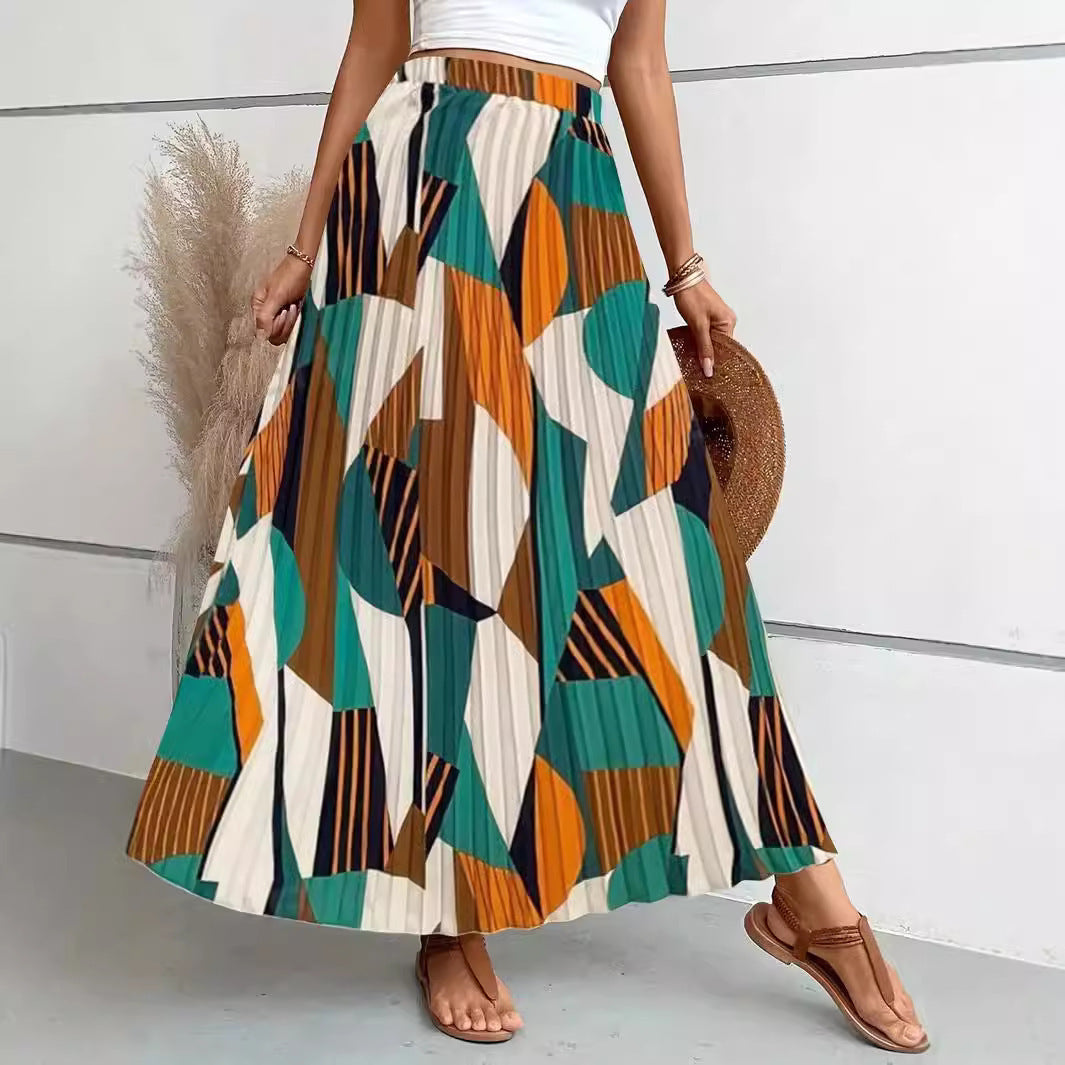 Gonna casual da donna con stampa alla moda