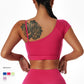 Yoga-Anzug für Damen zum Laufen und Radfahren, schulterfrei, Sport-BH, Trainingshose fürs Fitnessstudio