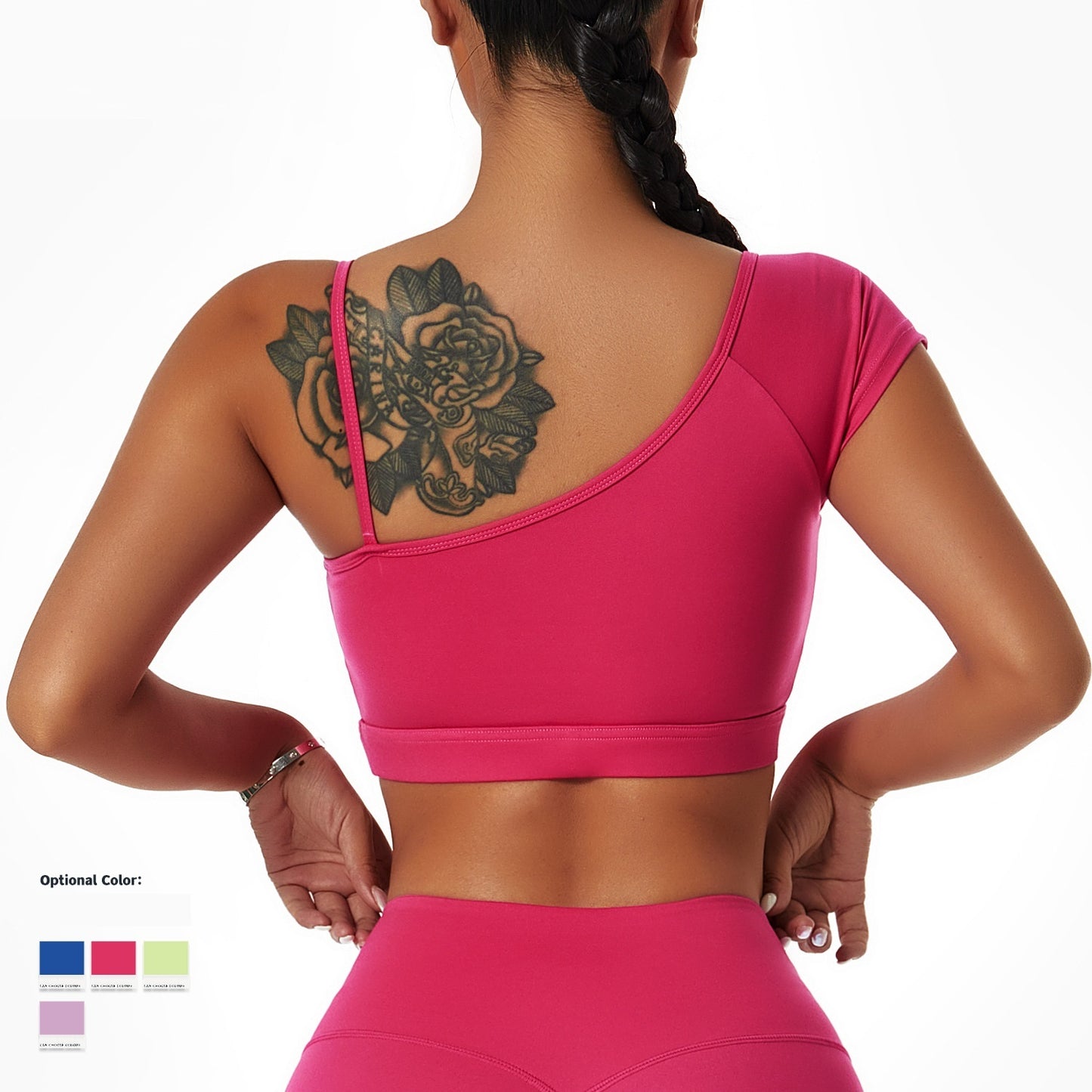 Yoga-Anzug für Damen zum Laufen und Radfahren, schulterfrei, Sport-BH, Trainingshose fürs Fitnessstudio