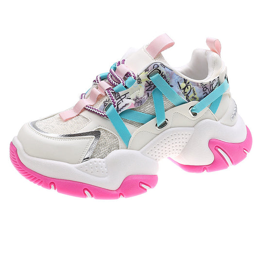 Scarpe sportive casual traspiranti da donna in stile coreano, autunno, nuovo, colorblock