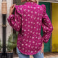 Camicia a maniche lunghe con stampa floreale da donna alla moda