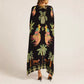 Spring V-neck Print Loose Fashion Dress