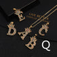 Micro-inlaid Colorful Zircon Hip-hop Personality 26 Letters Pendant Necklace